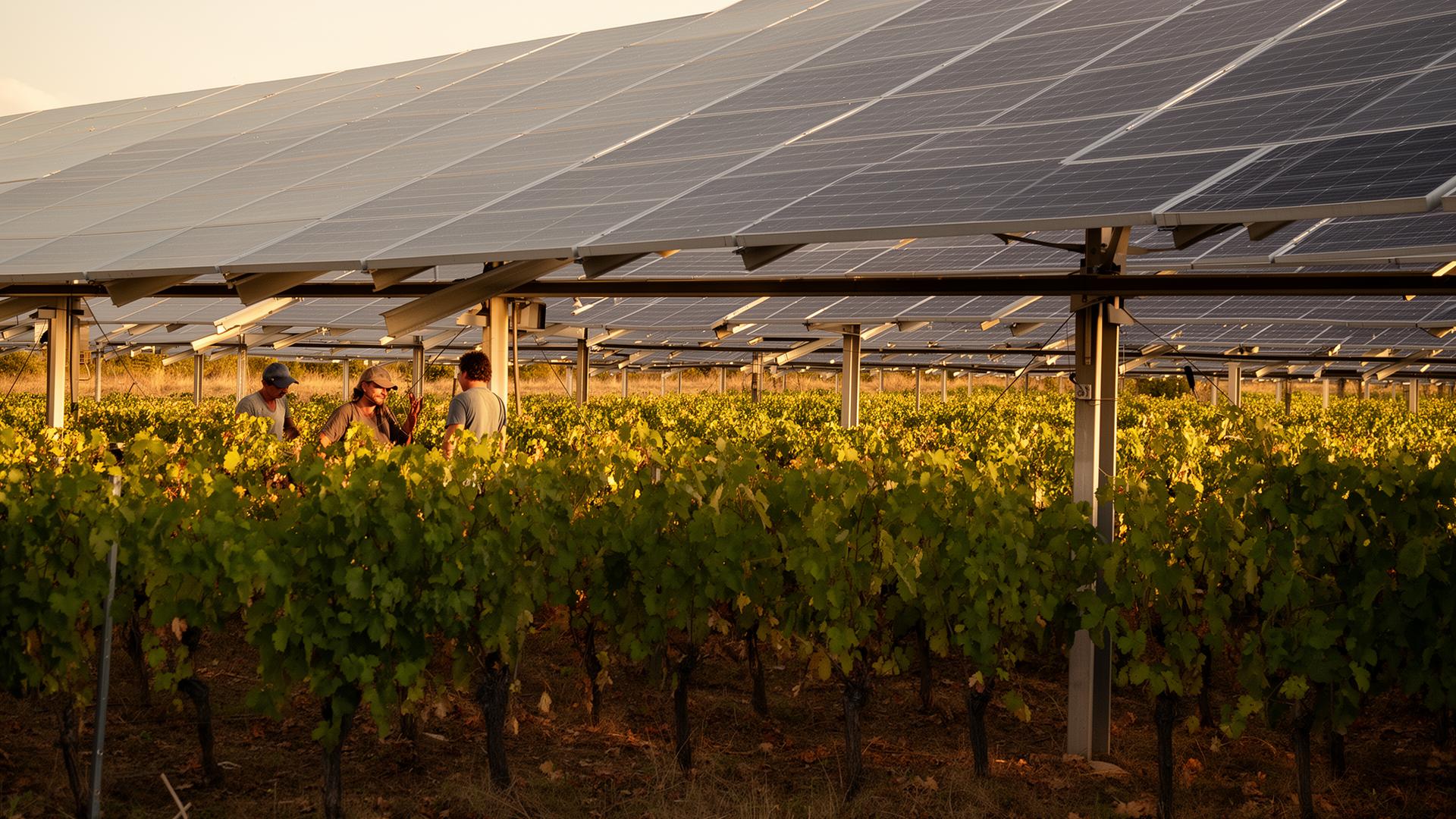 Installation agrivoltaïque sur vignoble